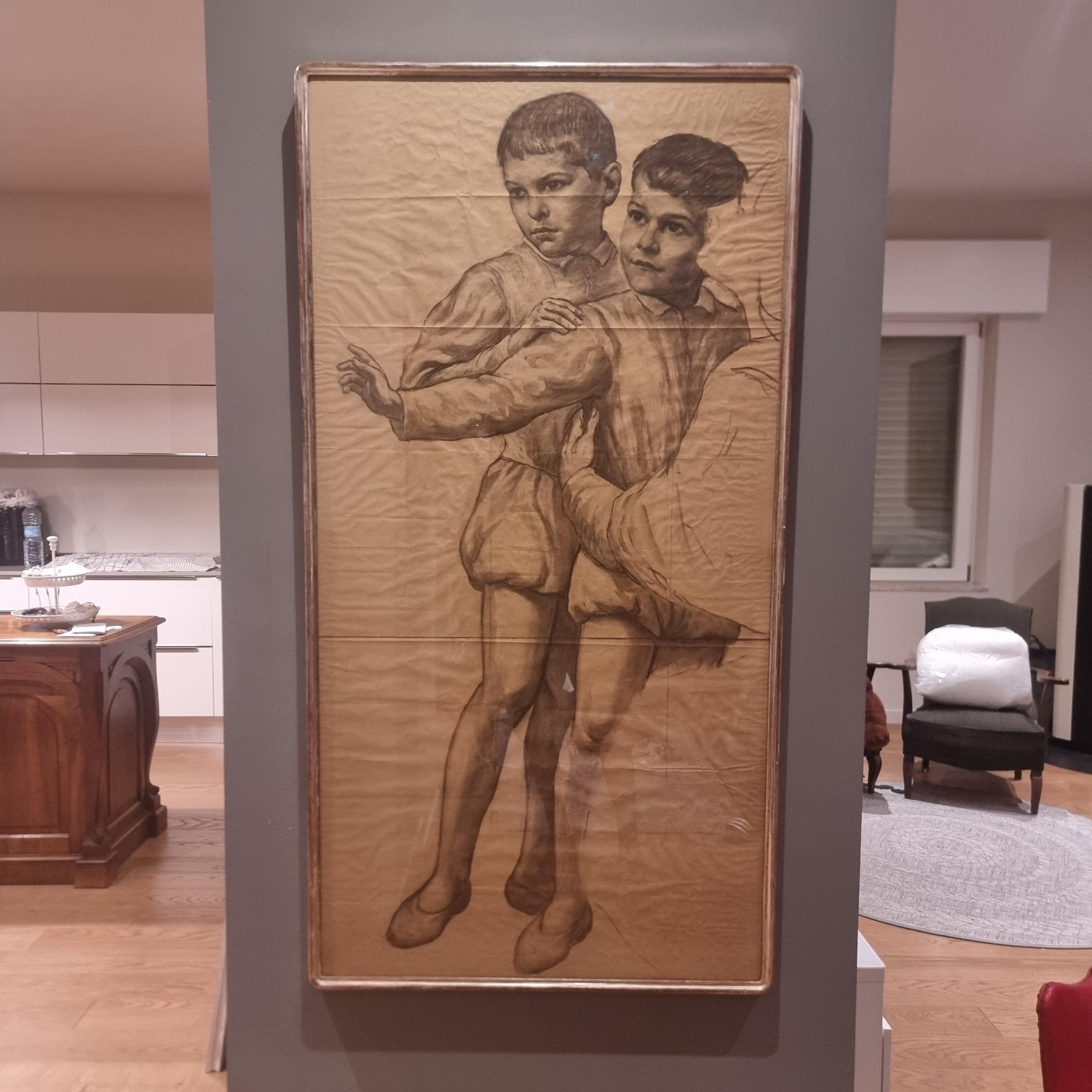 Bozzetto a matita 800 i Fanciulli grande qualità Papel en venta