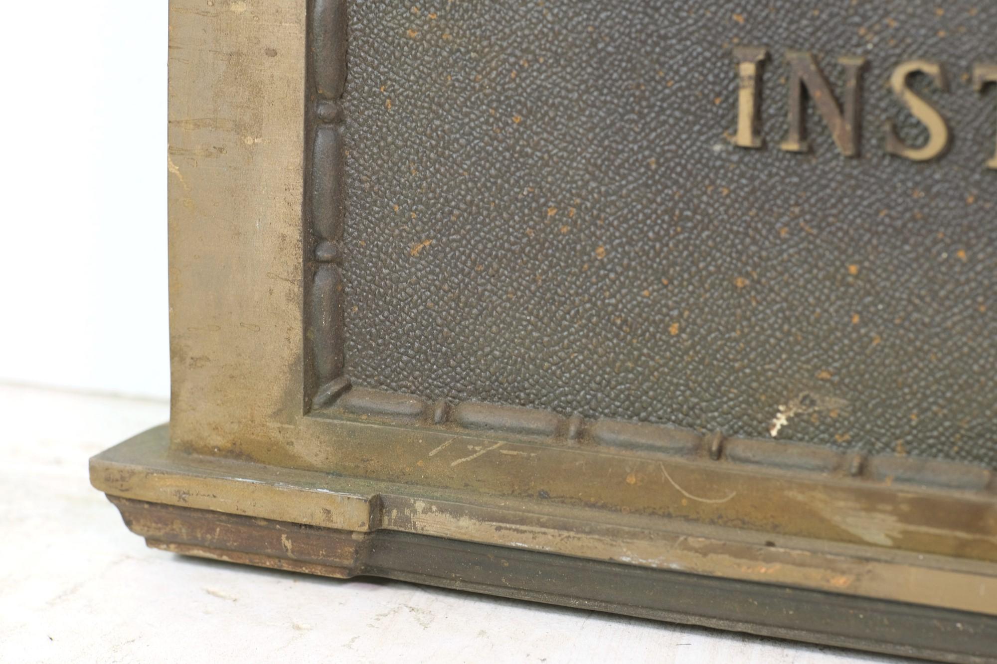 Industrial B.P.O.E. Elks Club Solid Brass Plaque Waynesburg PA For Sale