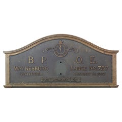 B.P.O.E. Plaque en laiton massif Waynesburg PA, Elks Club