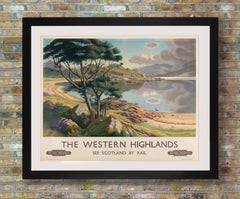 BR Western Highlands Original Vintage Travel Poster by Edward Halliday, 1950