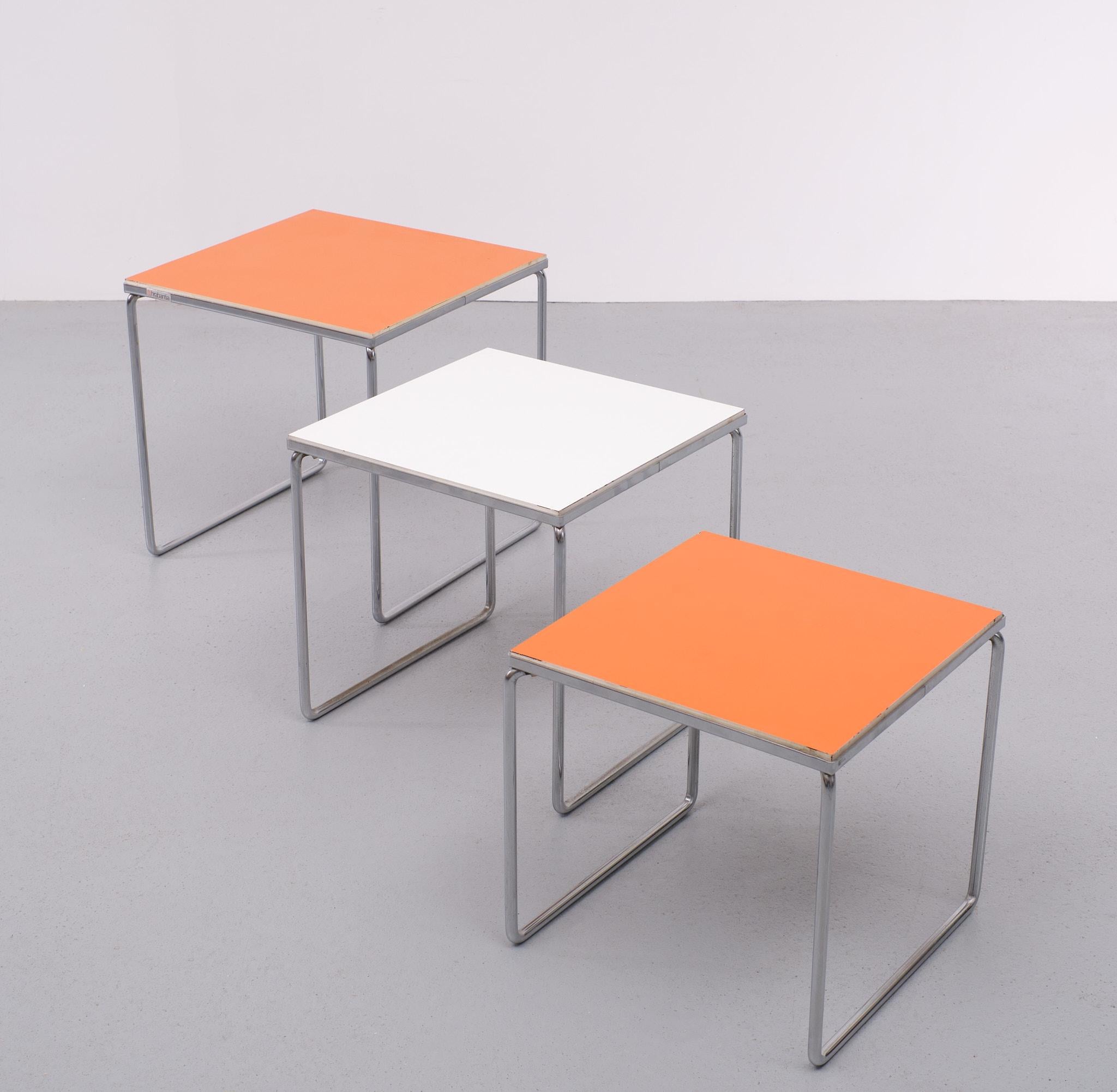 Mid-Century Modern Brabantia reversible top nesting tables  1970s Holland  For Sale