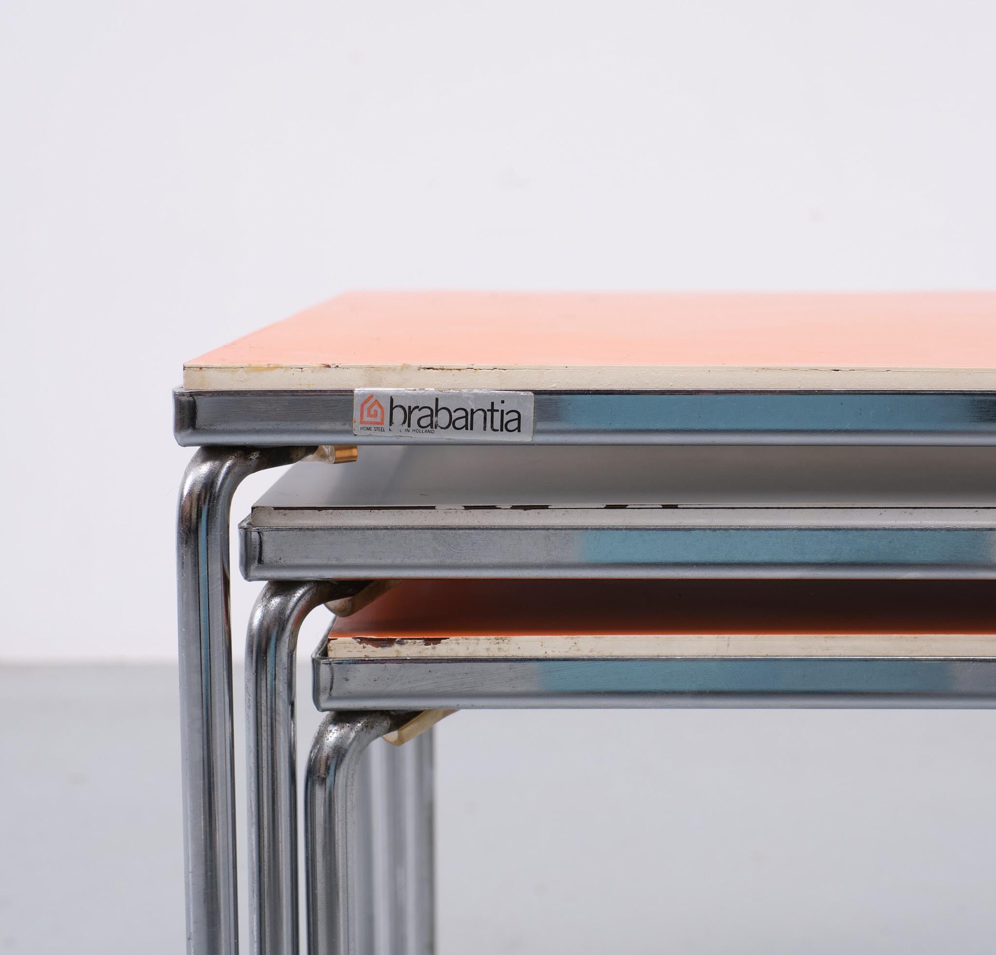 Late 20th Century Brabantia reversible top nesting tables  1970s Holland  For Sale