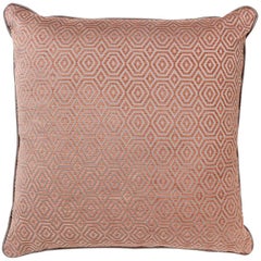 Brabbu Antrim Pillow in Red Twill with Silver Stitching