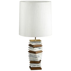 Contemporary White Marble Apache Table Lamp by BRABBU