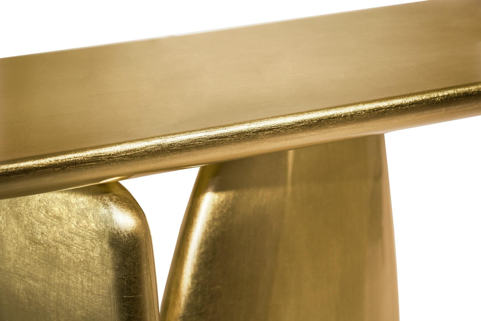 gold leaf console table
