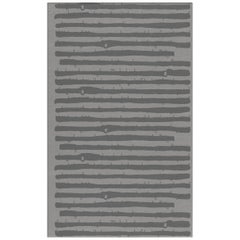 Aymara Hand-Tufted Tencel Rug in Gray with Stripes
