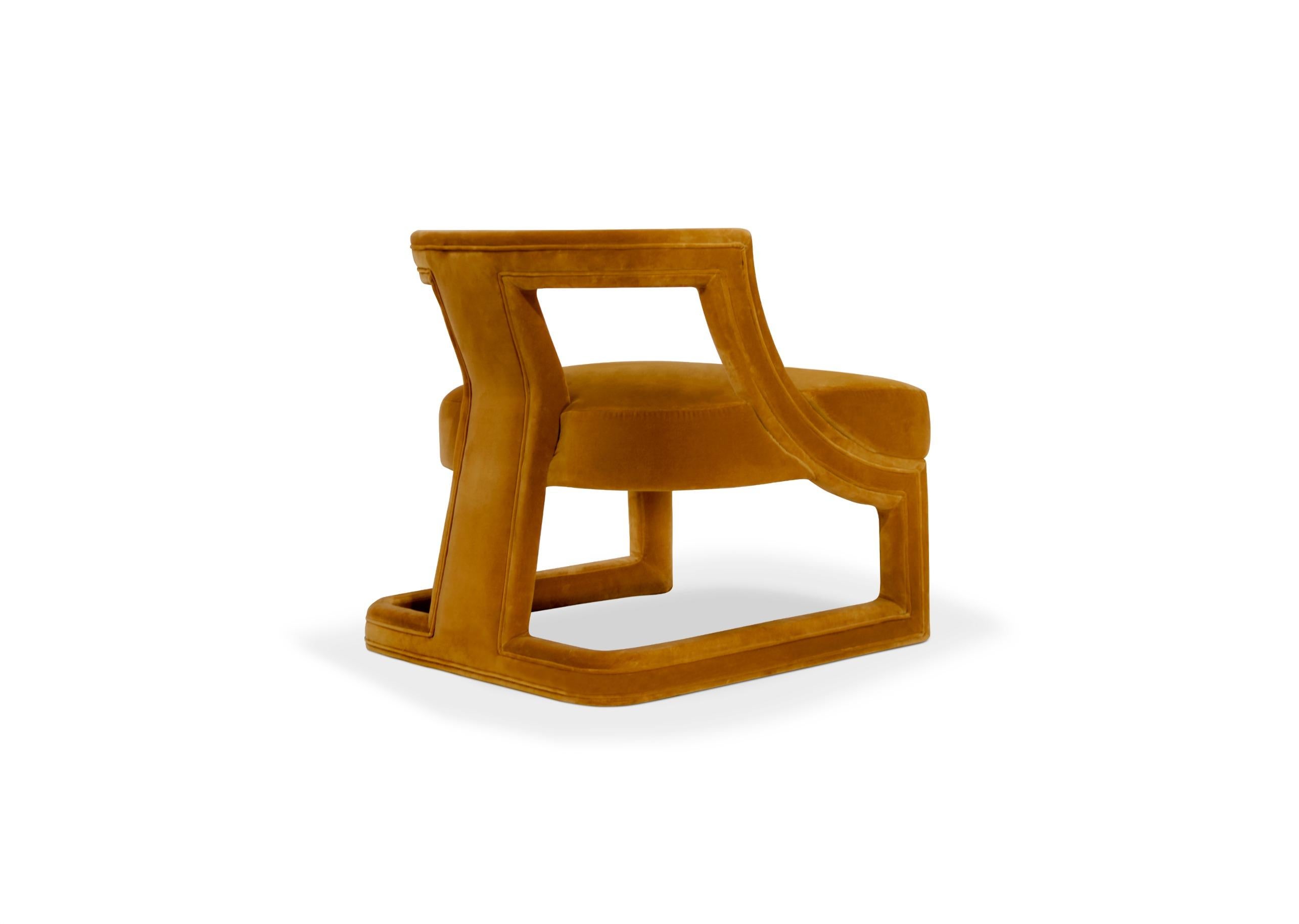 velvet mustard chair