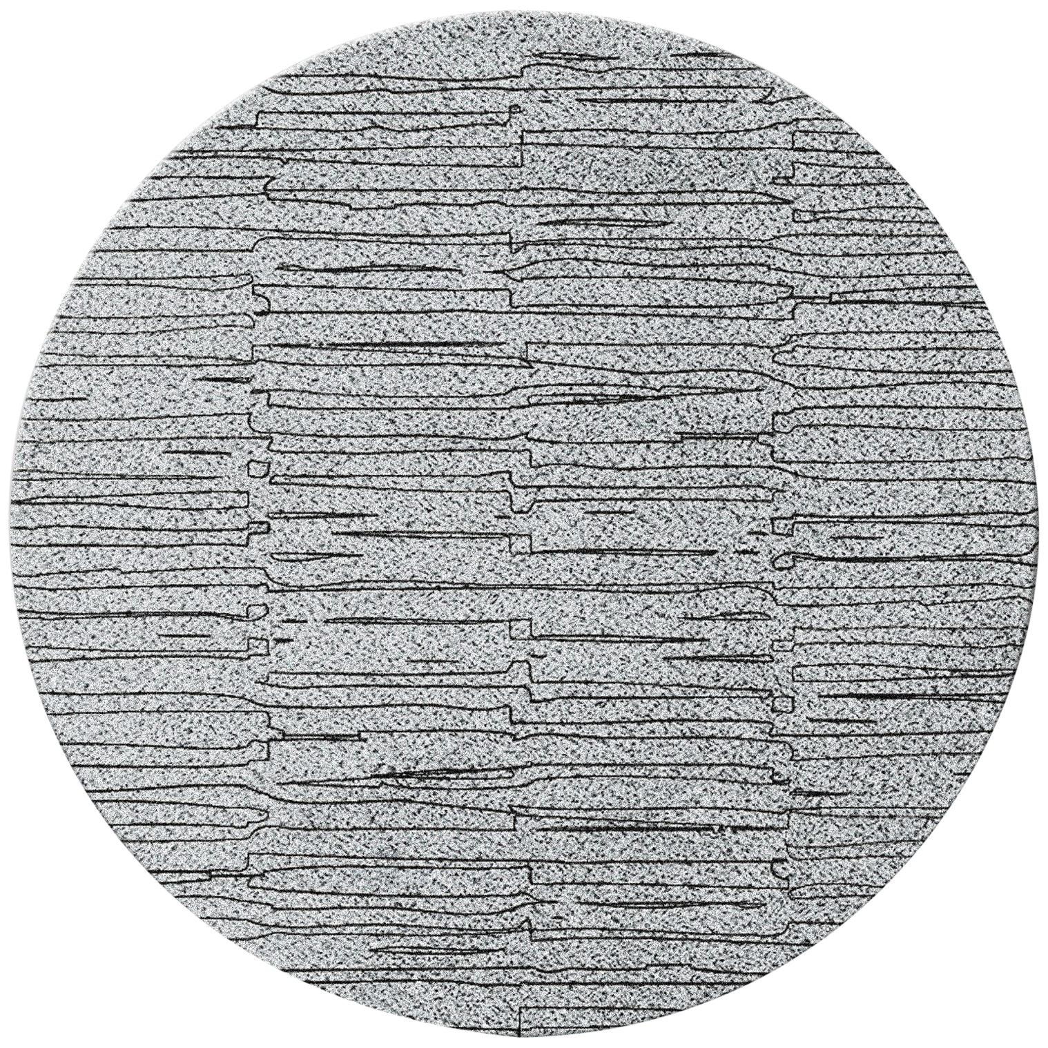 Bemba Circular HandTufted Dyed Wool Rug II in Gray and Black For Sale at 1stDibs
