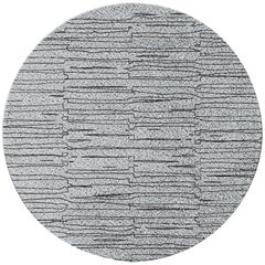 Bemba Circular Hand-Tufted Dyed Wool Rug II in Gray 
Black