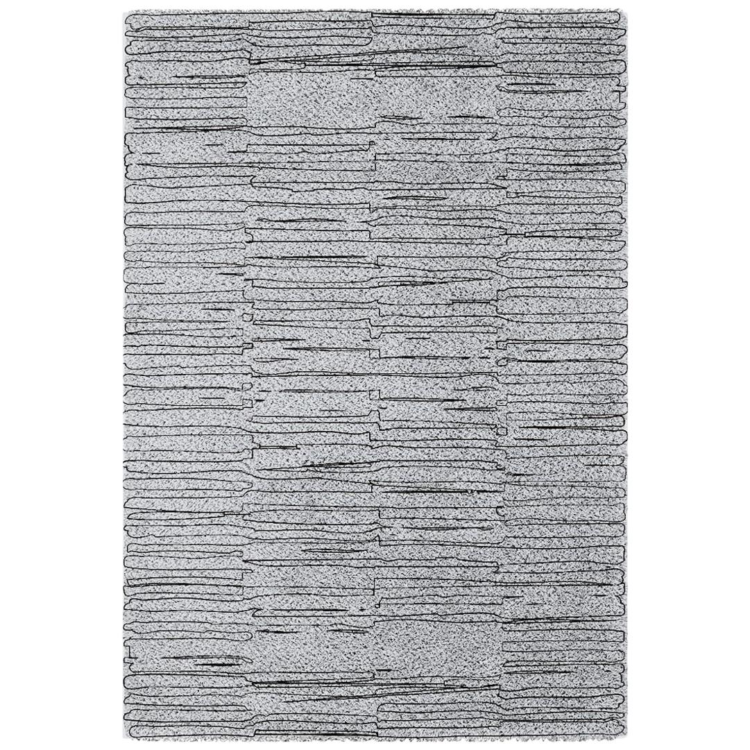 Bemba Hand-Tufted Dyed Wool Rug in Gray & Black For Sale