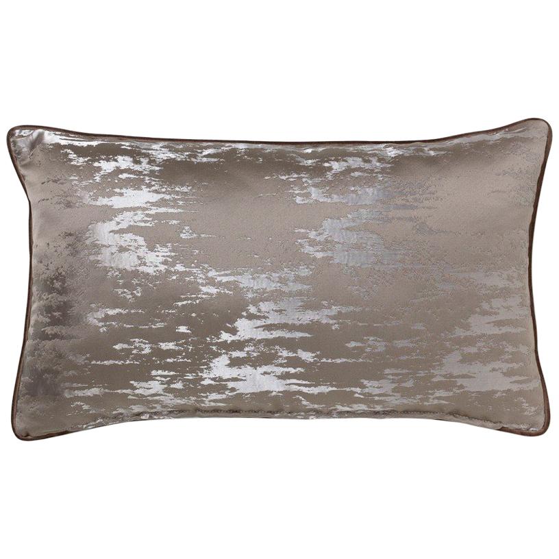 Bismuth Pillow in Gray Satin For Sale