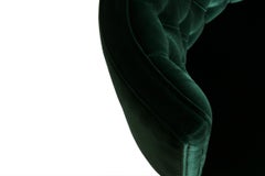 Contemporary Modern Bourbon in Cotton Velvet with Wood Dining Chair by Brabbu