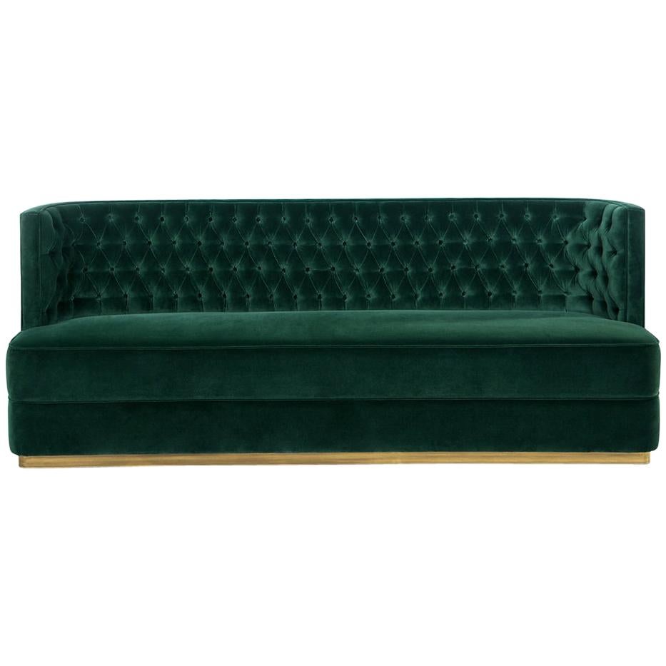 Contemporary Bourbon Cotton Velvet Sofa by Brabbu For Sale