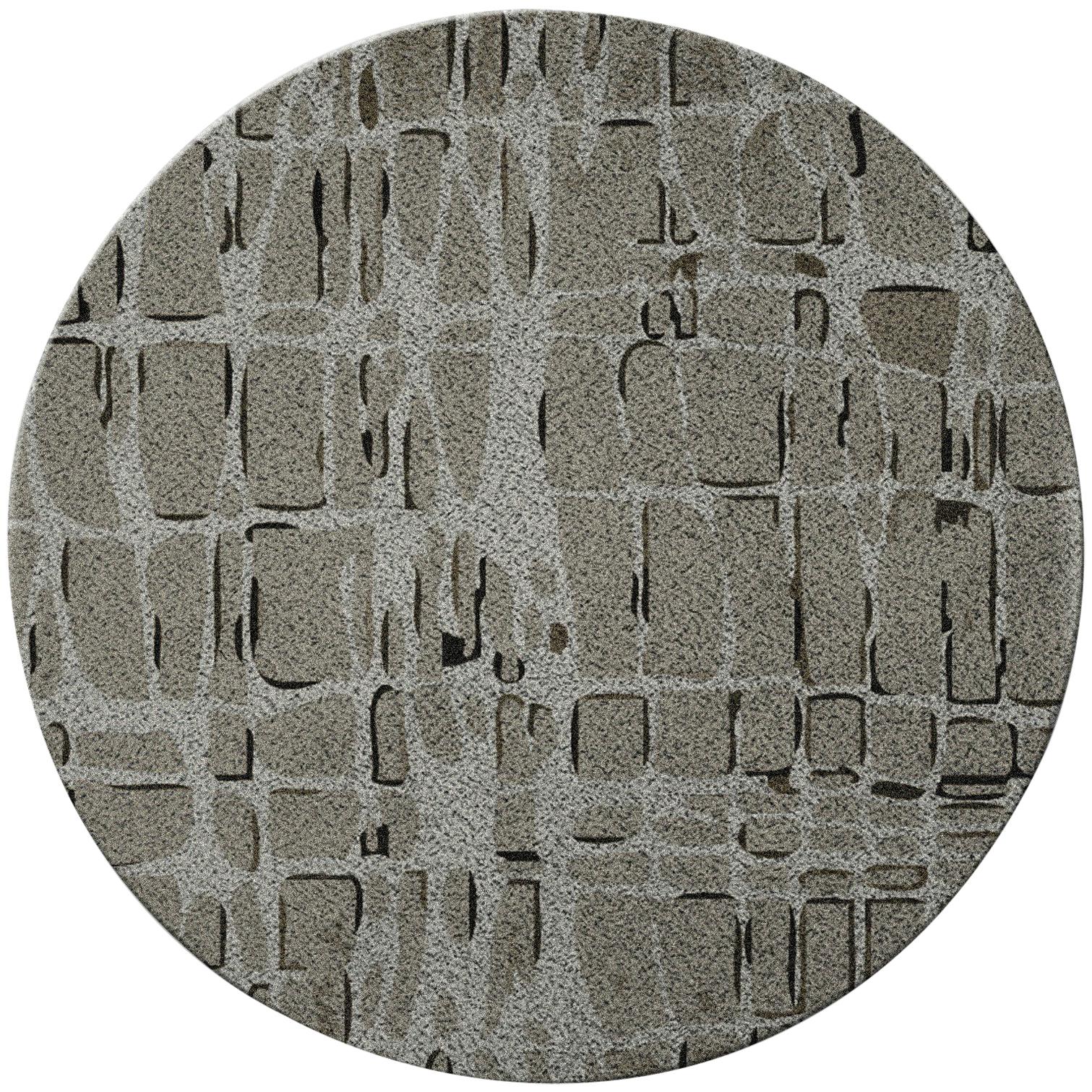 Contemporary Hand-Tufted Dyed Byscaine Circular Rug II by BRABBU For Sale