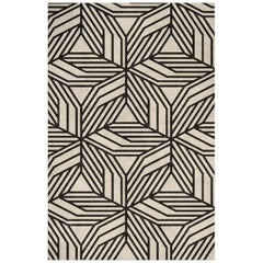 Cauca Hand-Tufted Tencel Rug in Black and White