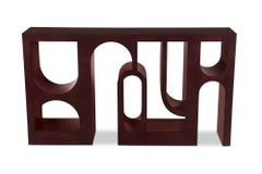 Colosseum Console Table in Red Lacquer