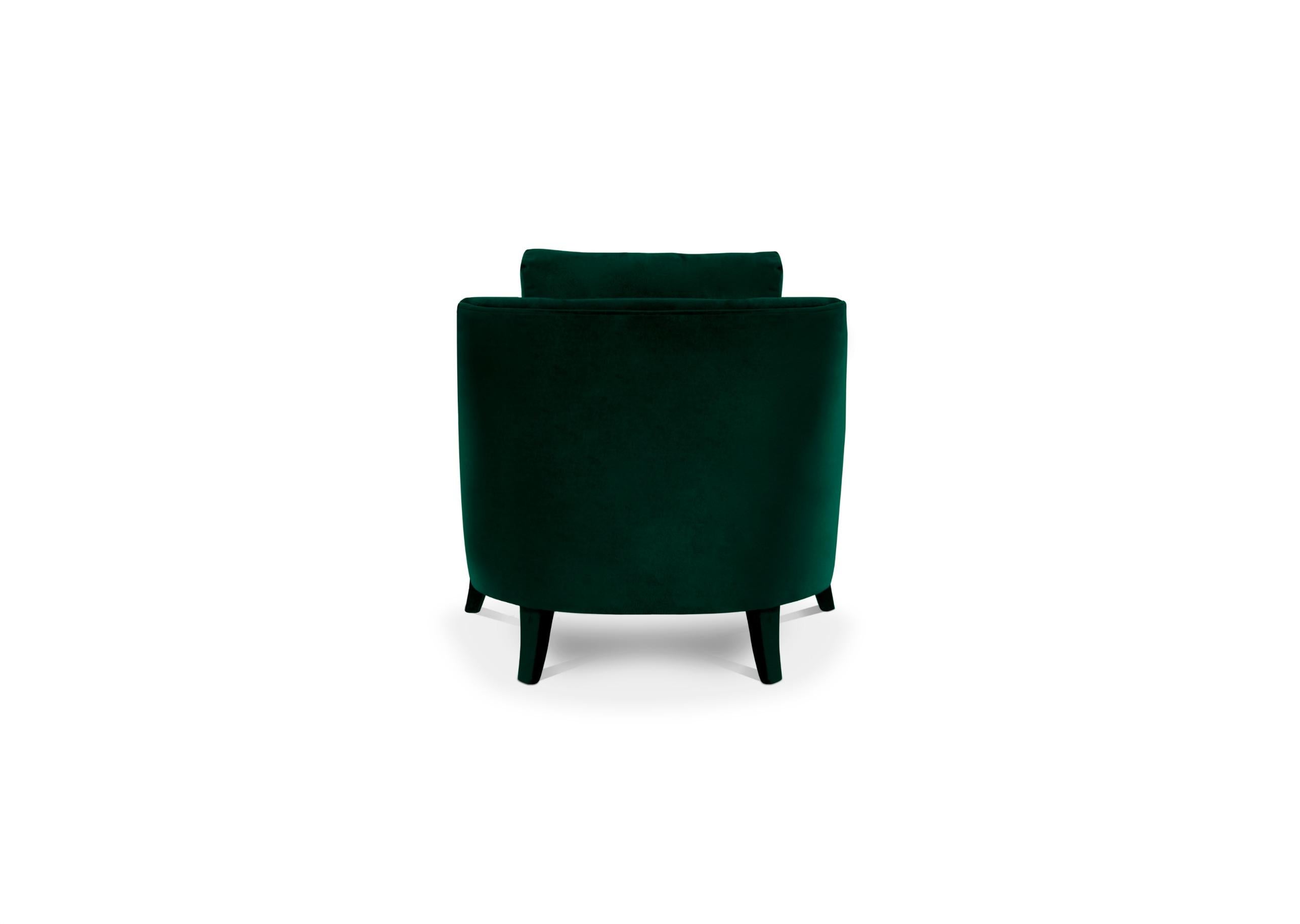 Located in Italy, Lake Como is known for its dramatic scenery and lovely water lilies. COMO Armchair is a tribute to this natural beauty. This velvet lounge chair is fully upholstered in cotton velvet, making it an excellent chair design to relax