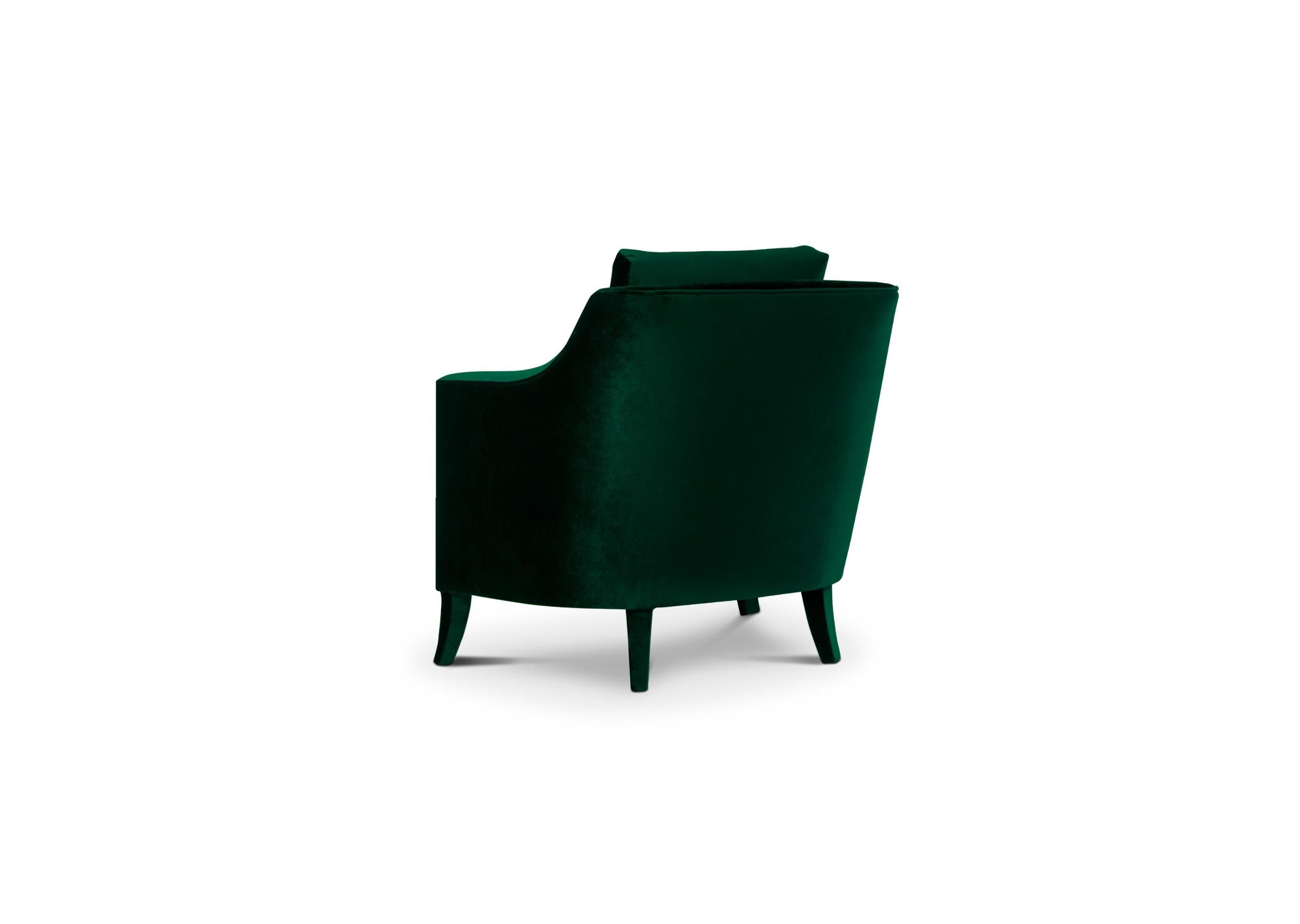 forest green armchair