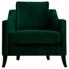 Como Armchair in Cotton Velvet and Fully Upholstered Legs by Brabbu