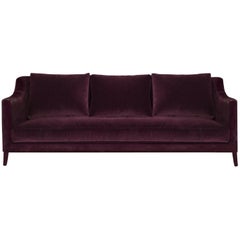 Como Sofa in Cotton Velvet and Fully Upholstered Legs