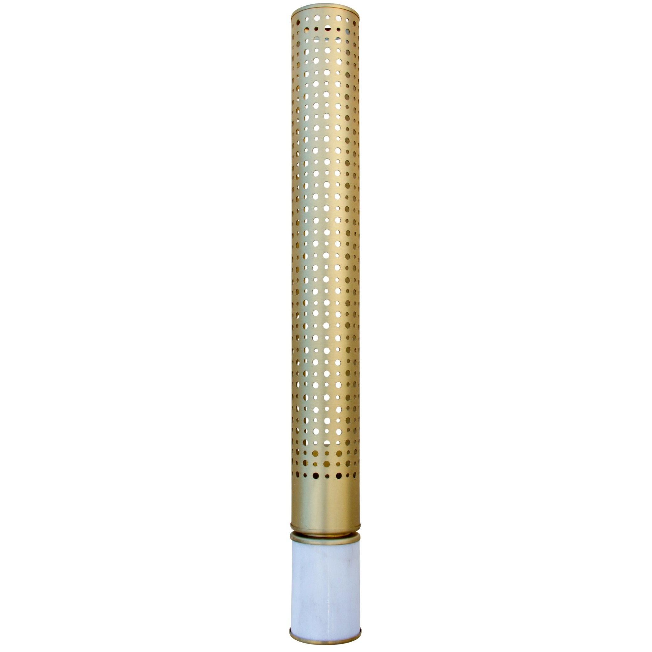 Modern Cybo Sconce in Brass & Carrara Marble by Brabbu For Sale