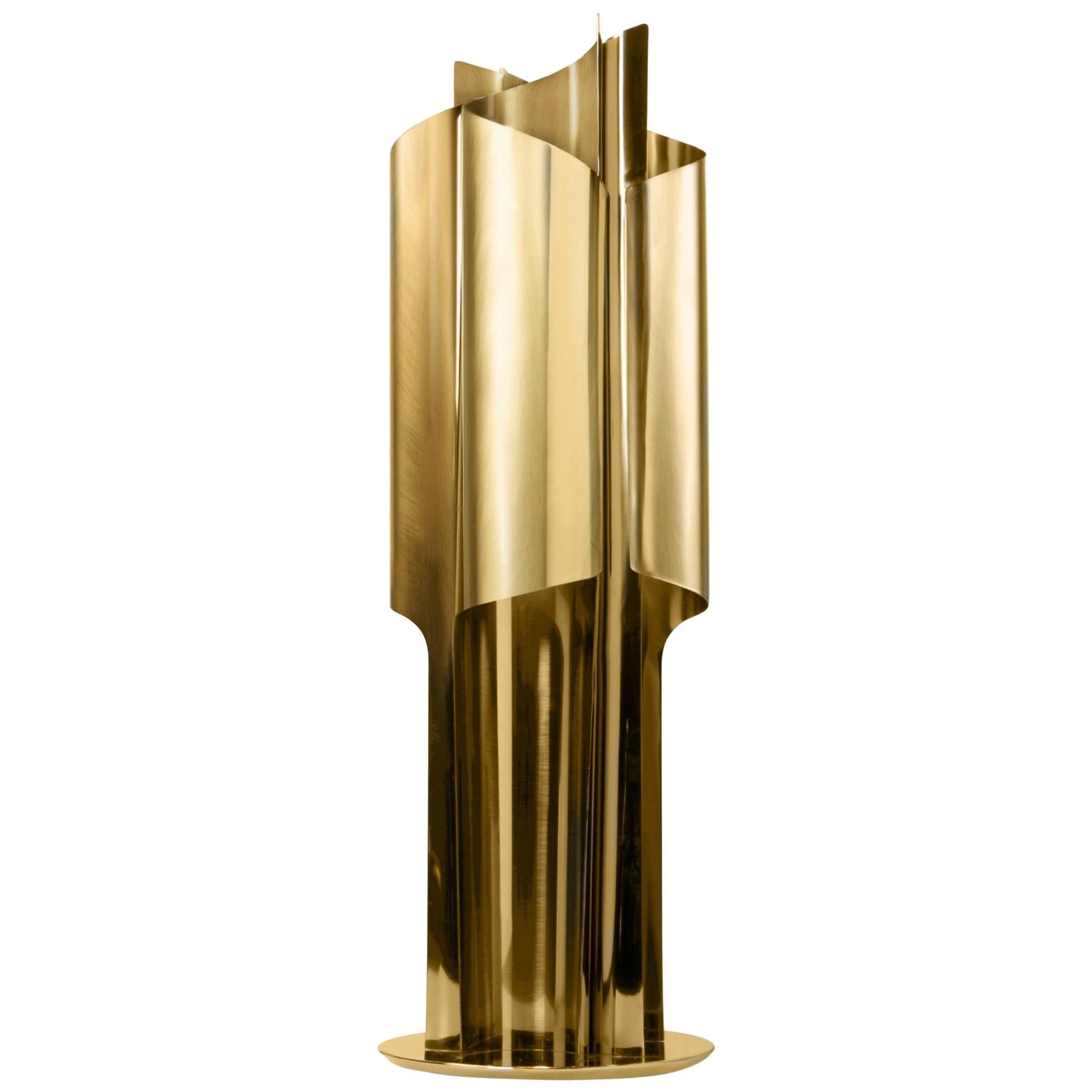 Cyrus Table Lamp in Polished Brass For Sale