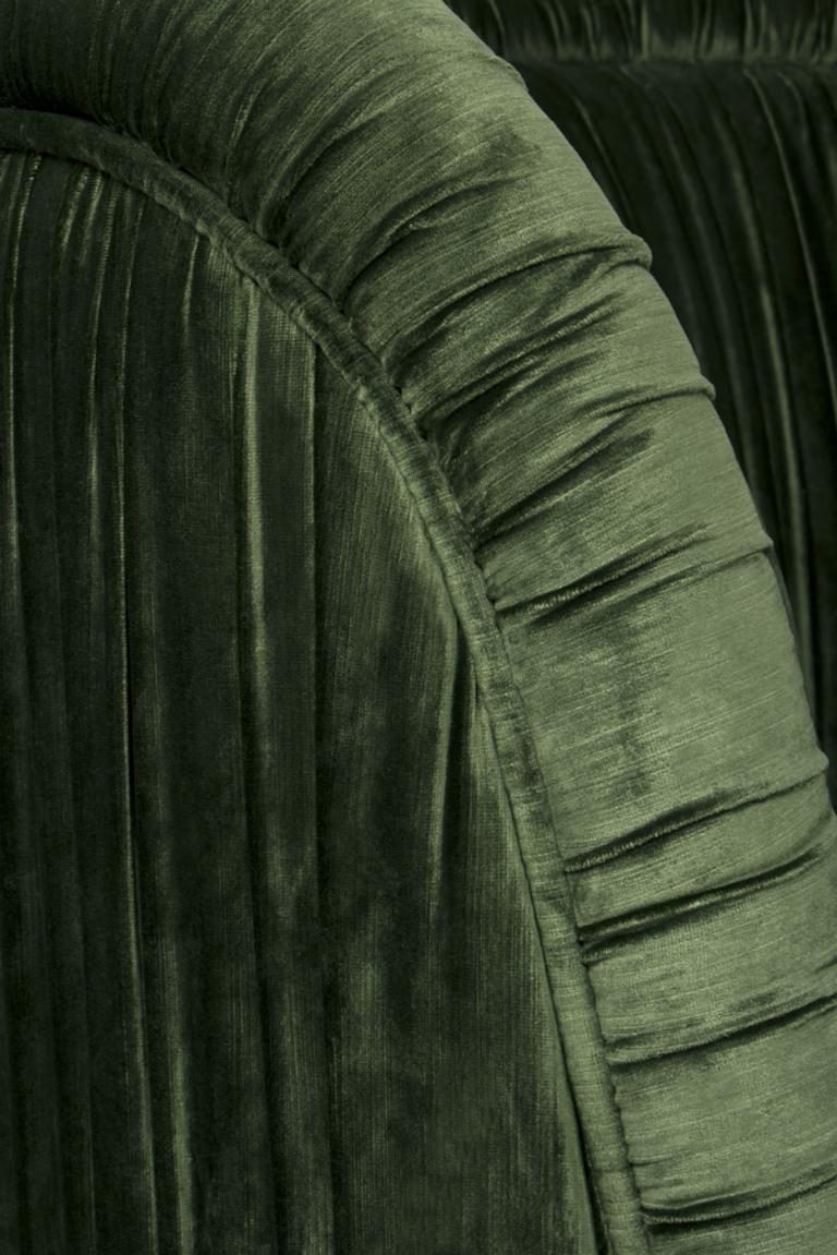Upholstery Dakota Sofa in Cotton Velvet with Brass Base by Brabbu For Sale