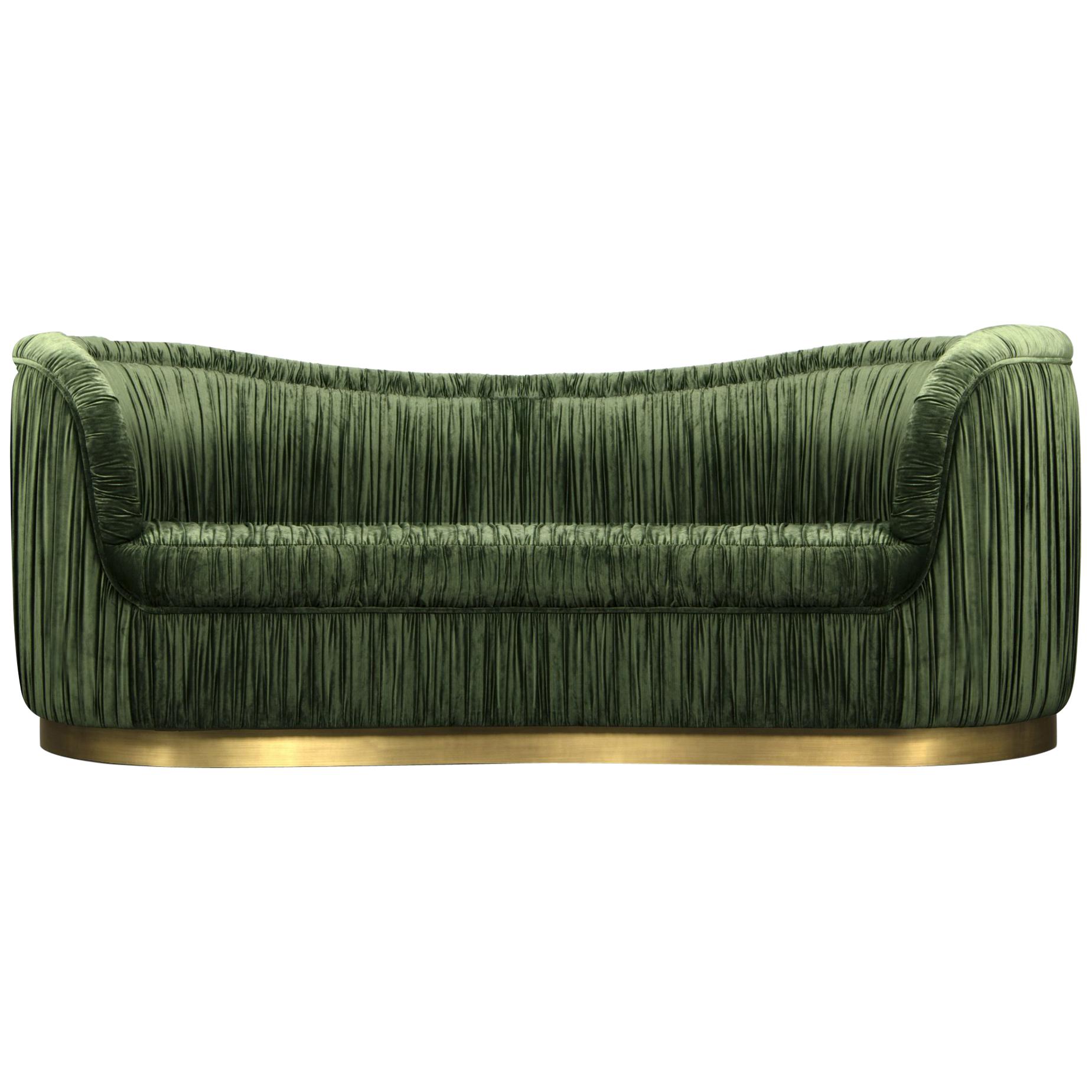 Maree Sofa in Cotton Velvet With Matte Lacquered Base For Sale at 1stDibs
