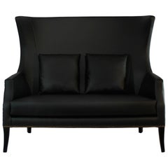 Dukono Sofa in Faux Leather with Metal Detail by Brabbu