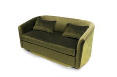 Earth Sofa in Cotton Velvet with Hammered Brass Base