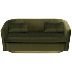 Earth Sofa in Cotton Velvet with Hammered Brass Base