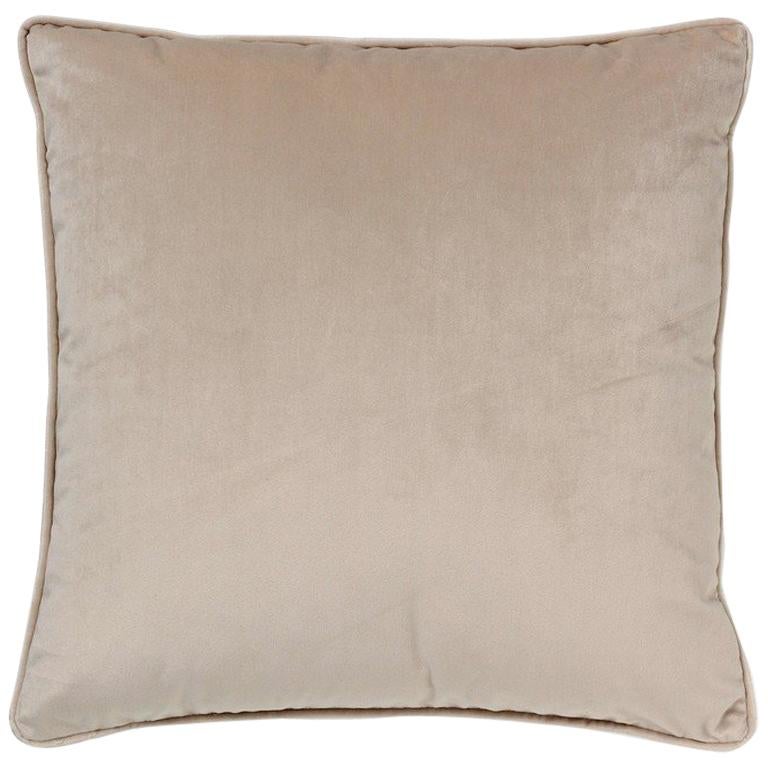 Brabbu Frior Pillow in Beige Velvet For Sale