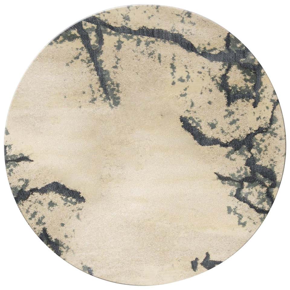 Gobi Hand-Tufted Tencel Rug in Sand and Dark Gray For Sale at 1stDibs