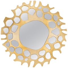 Helios Mirror with Soft Gold Leaf Finish by Brabbu