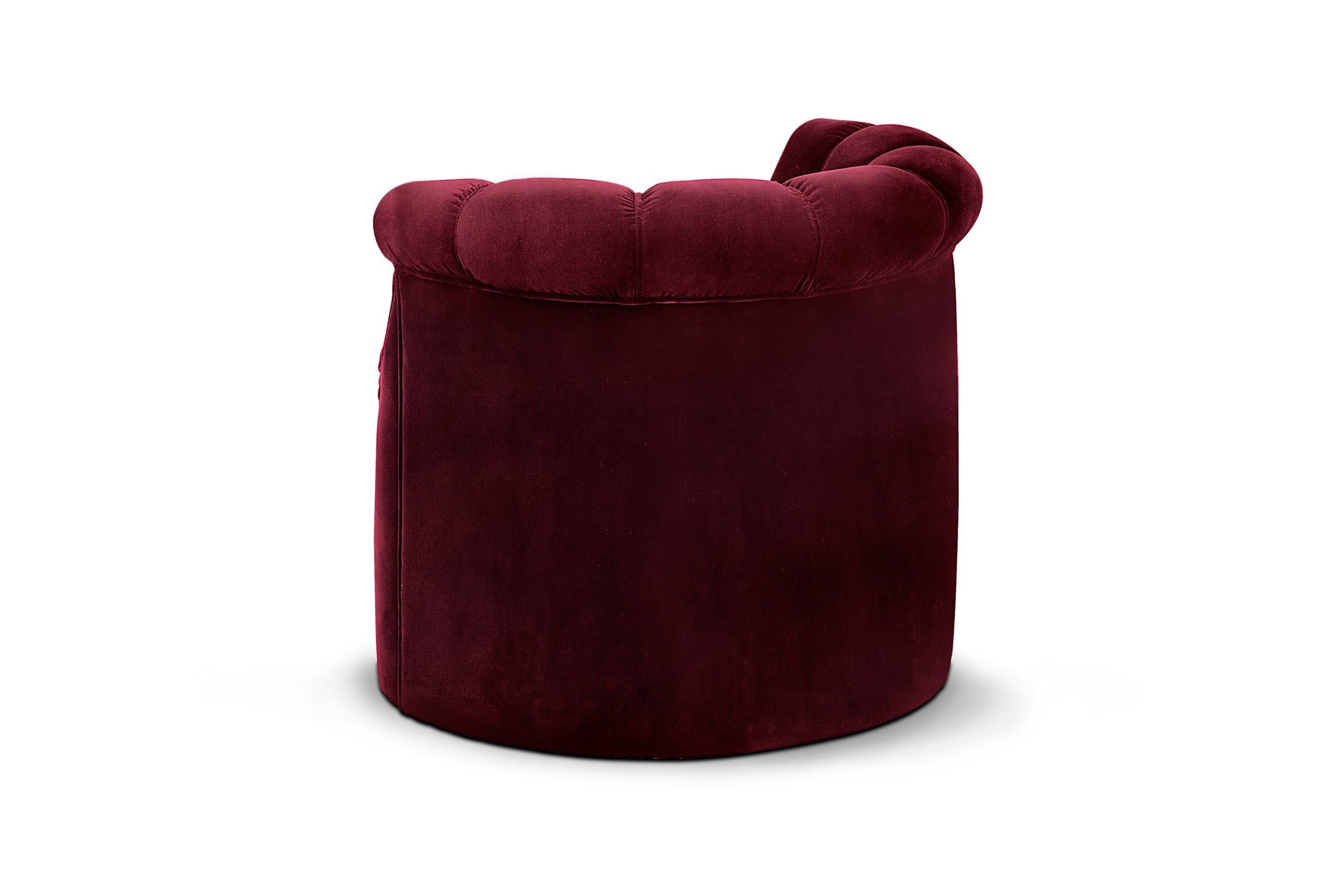 dark red velvet chair