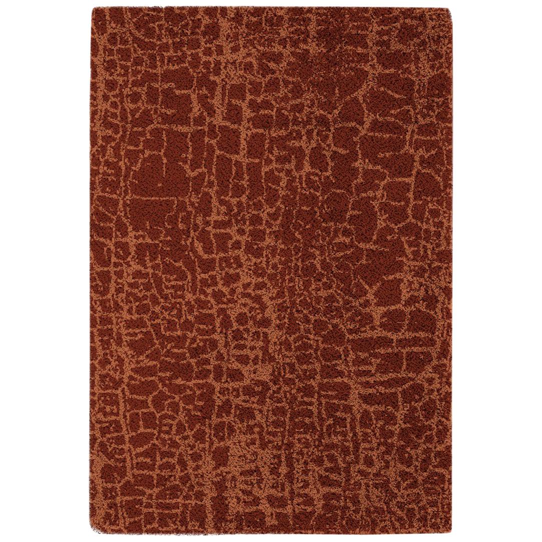 Himba Hand-Knotted Dyed Wool Rug in Red Amber For Sale