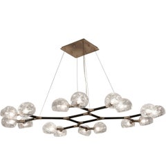 Horus II Modern Suspension Light With Crackle Glass Shade by BRABBU
