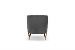 Ibis Armchair in Cotton Velvet with Brass Details