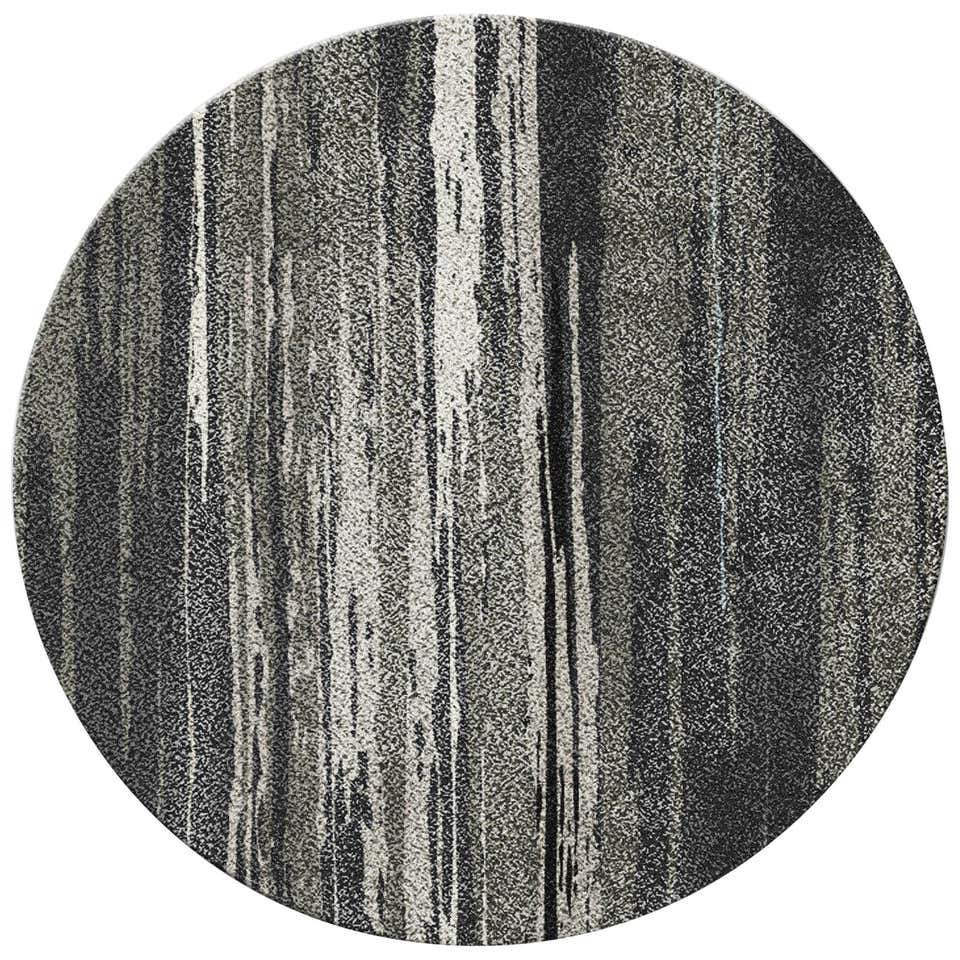 Inuk Circular Hand-Tufted Tencel Rug II in Brown and Black Gradient For ...