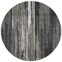 Inuk Circular Hand-Tufted Tencel Rug II in Brown & Black Gradient