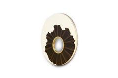 Iris Mirror with Wood and Ivory Lacquer Detail by Brabbu
