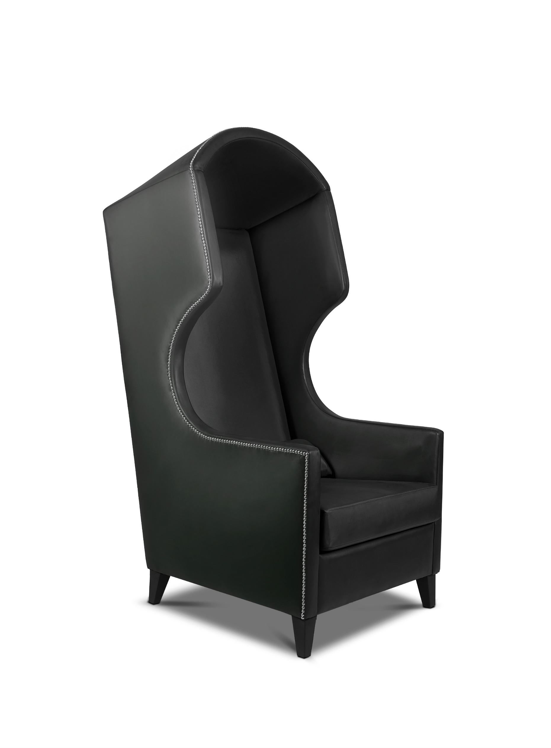 Synthetic Contemporary Modern in Faux Leather Journey Armchair by BRABBU For Sale