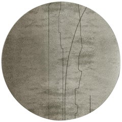 Kalina Circular Tufted Tencel Rug II in Gray Gradient