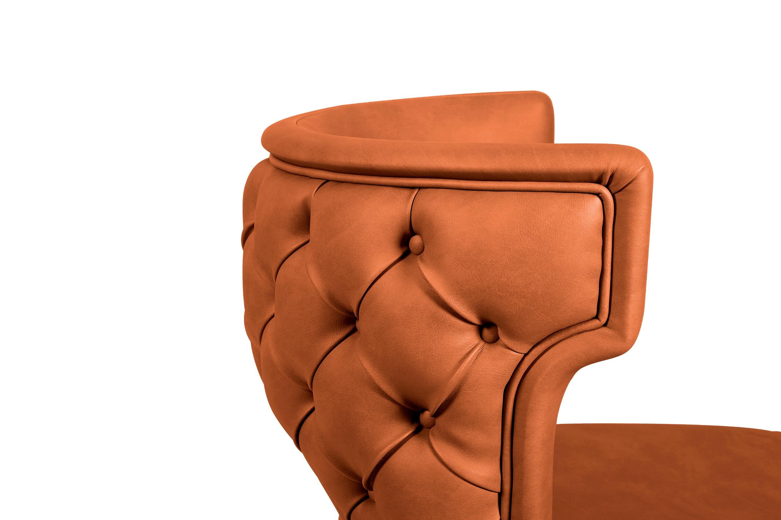 Kansas Dining Chair in Synthetic Leather With Glossy Varnish Legs by