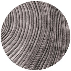 Kara Circular Hand-Tufted Tencel Rug II with Gray and Black