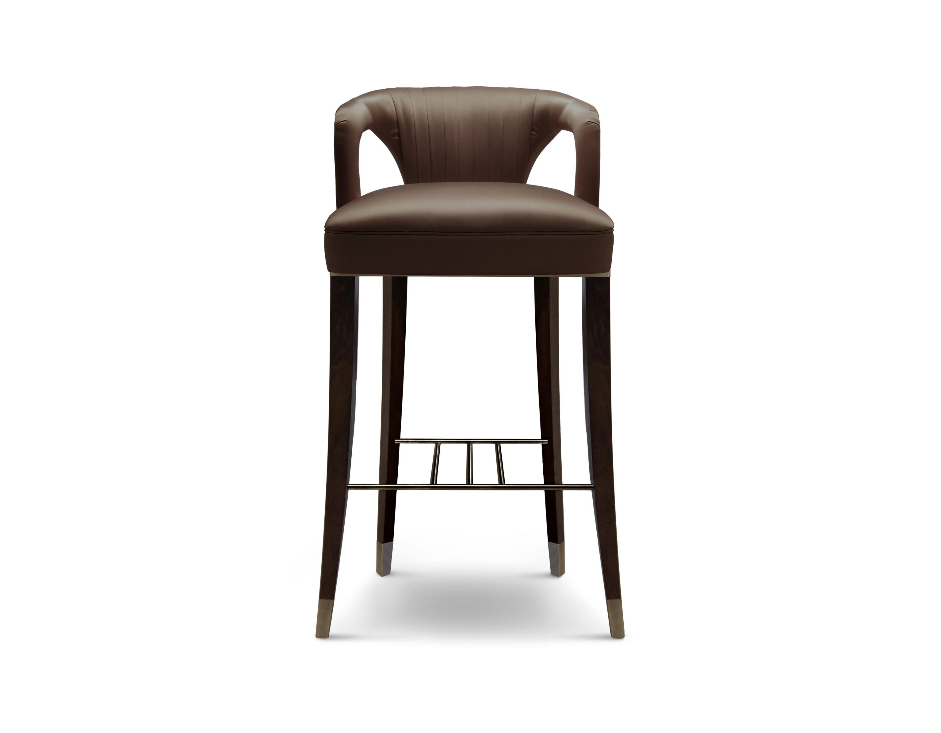 A semi-desert area in South Africa was the perfect environment to be the inspiration behind KAROO Counter Stool. With a unique chair design, fully upholstered in cotton satin and legs in ash with walnut stain matte varnish, this stool with back is
