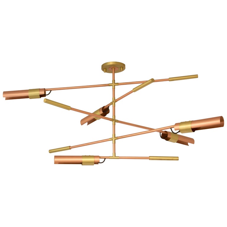 Koben Chandelier in Brushed Copper and Brass For Sale at 1stDibs