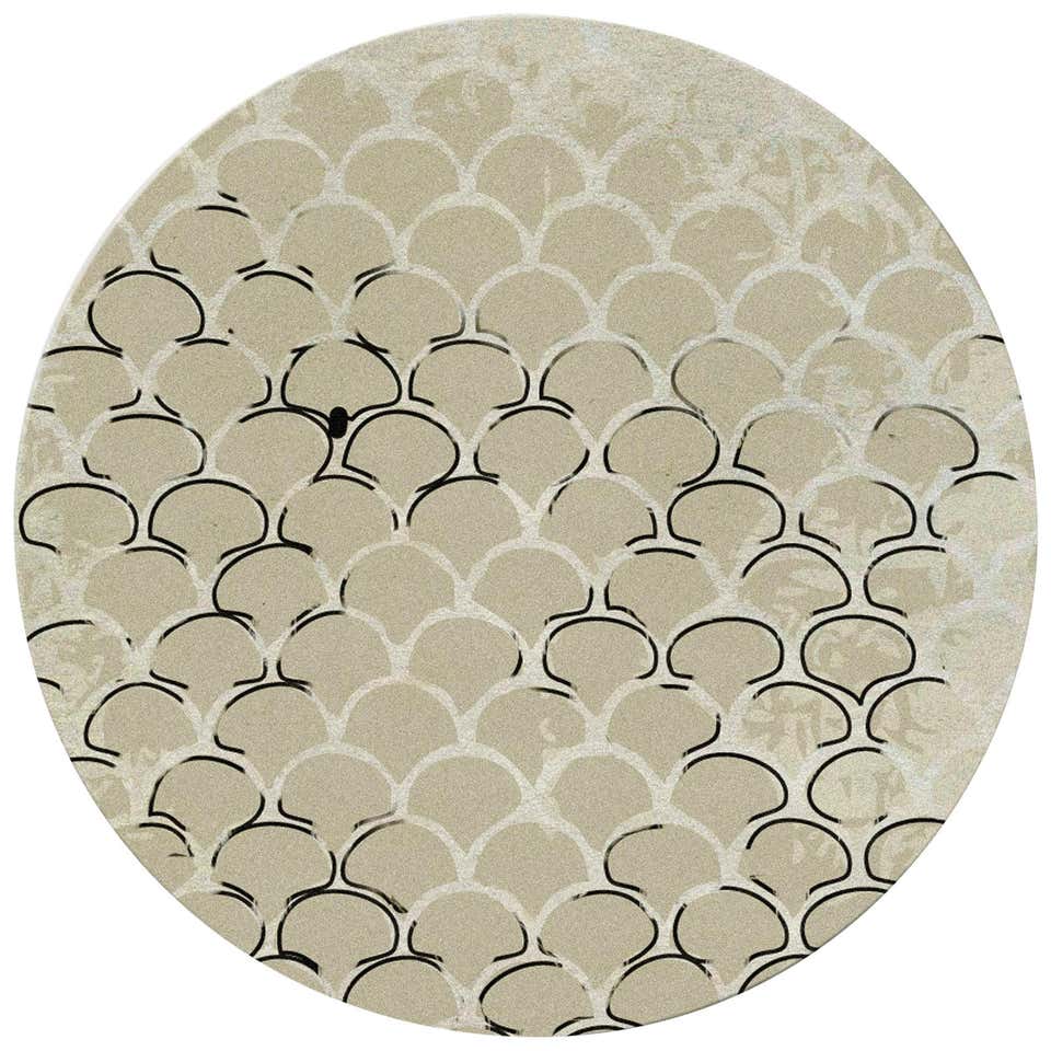Koi Circular Hand-Tufted Botanical Silk Rug ii in Sand with Scale ...