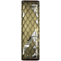 Koi Tall Storage in Black Lacquer and Brass Door