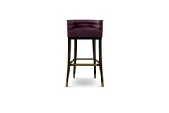 Maa Bar Chair With Matte Varnish Legs and Brass Details by Brabbu